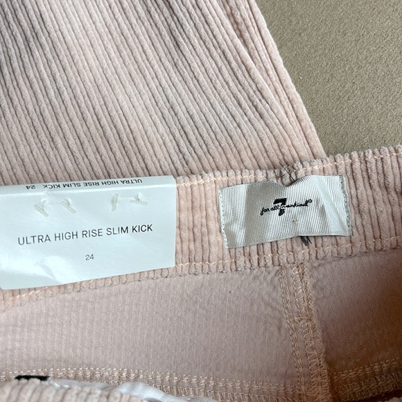 7 For All Mankind NWT Ultra High Rise Slim Kick Flare Corduroy Pants Rose - 24 - Picture 7 of 16